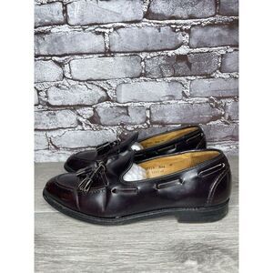 Vtg Royal Tweed Burgundy Leather Tassel Loafers Dress Shoes Men’s Sz 10M US/43EU